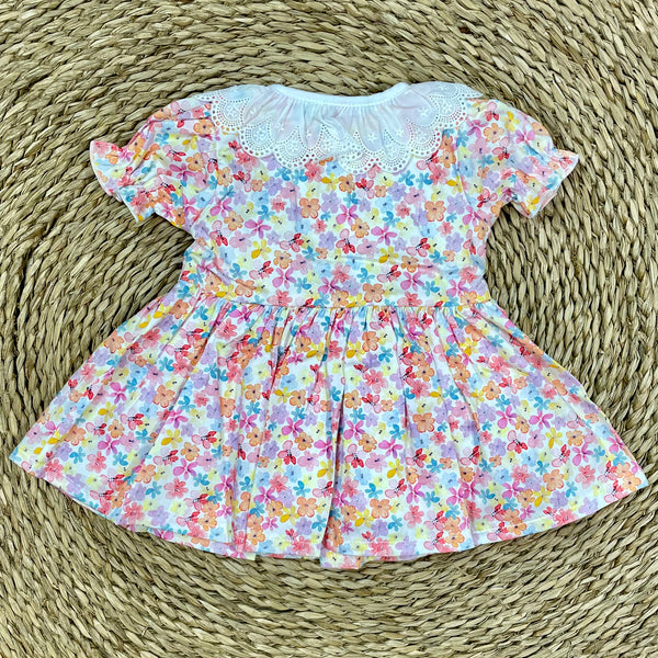 Vestido Vedella Flores - Fresa