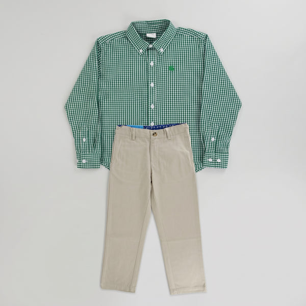 Conjunto Camisa Navidad Khaki - Verde