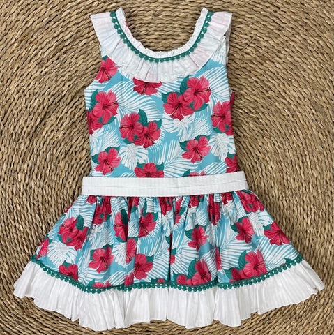 Vestido Alto Flores Hawaianas