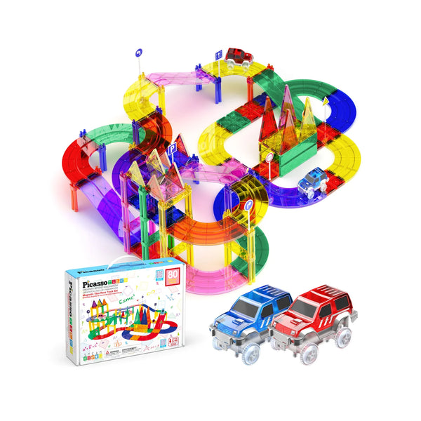 Pista de Carreras Magnéticas con Coches - 80 Pzs