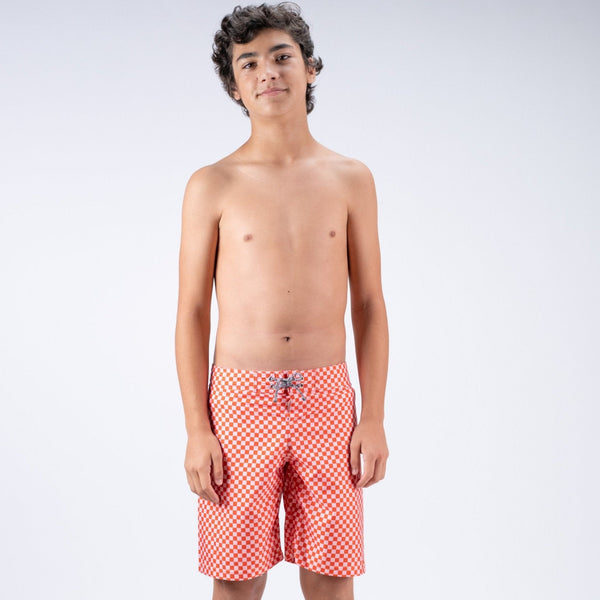 Vestido de Baño Short Surfer - Cuadros Rojos