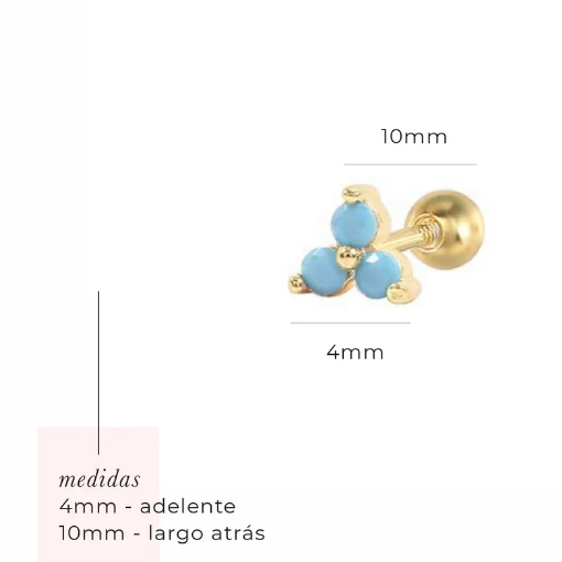 Aretes - Mini Trio Stud Turquesa