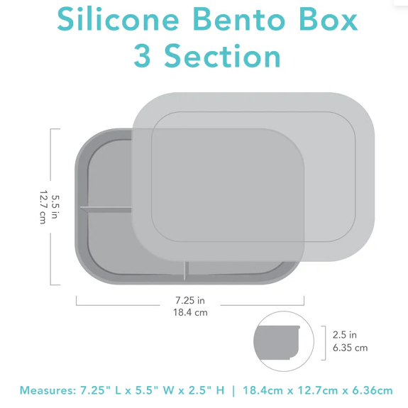 Lonchera Bento 3 Secciones Celeste Jelly