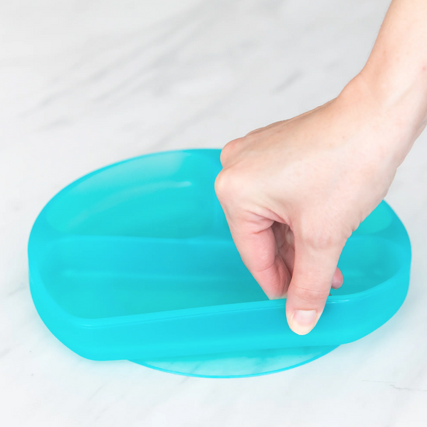 Plato de Silicón Transparente - Azul