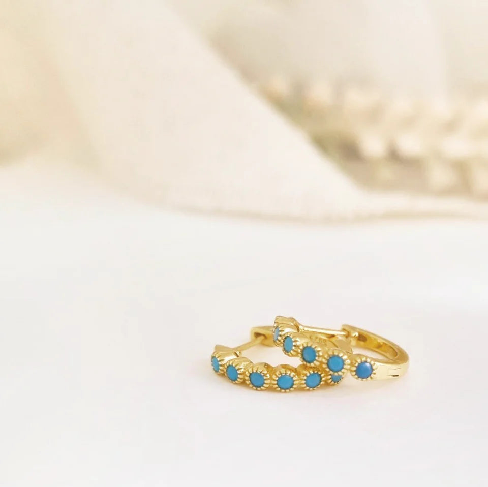 Aretes - Huggies Turquesa V