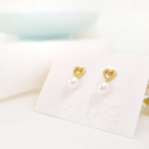 Aretes - Corazón Perla