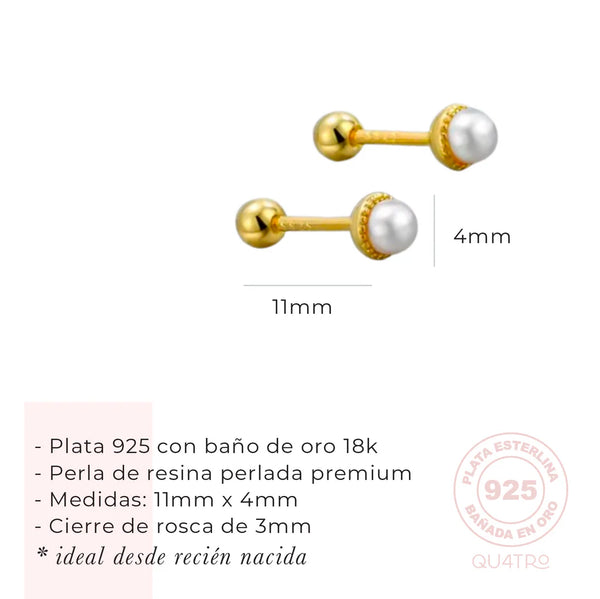 Aretes - Mini Perla Clásica