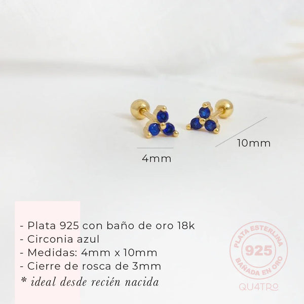 Aretes - Mini Trio Azul
