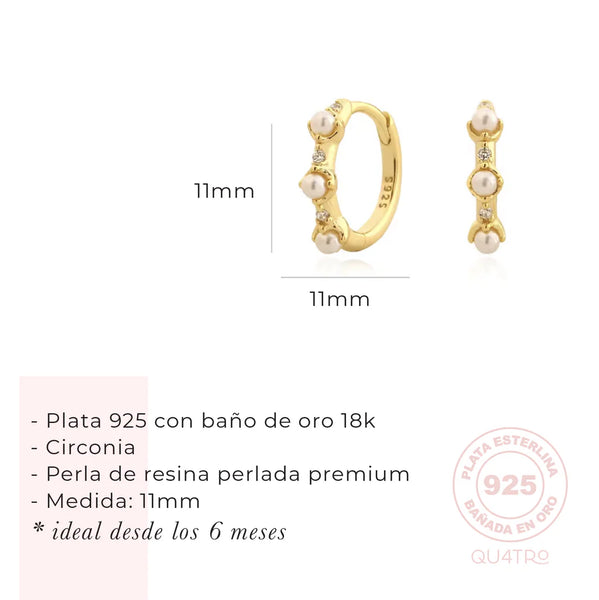 Aretes - Huggies Perla & Circonia