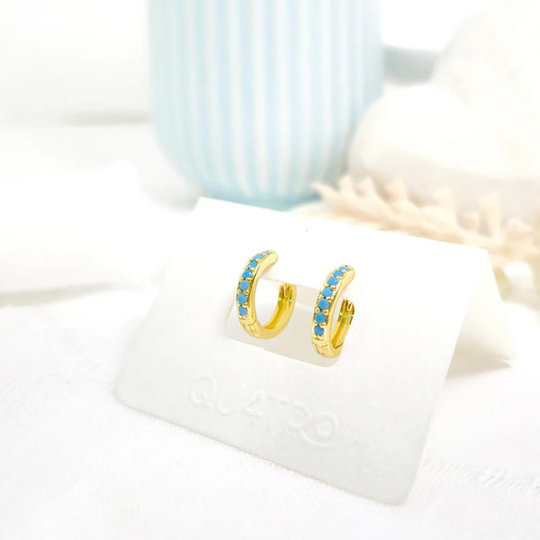 Aretes - Huggies Mini Turquesa