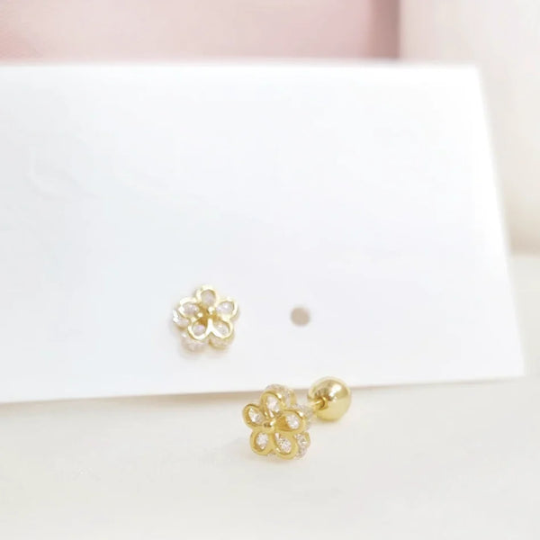 Aretes - Mini Flor Circonia