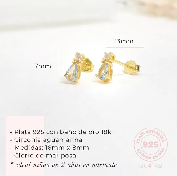 Aretes - Circonia Aguamarina