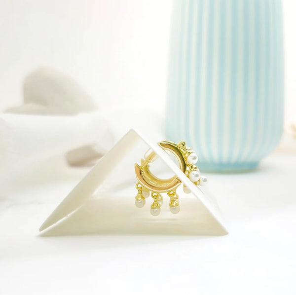 Aretes - Huggies Perlas Colgantes