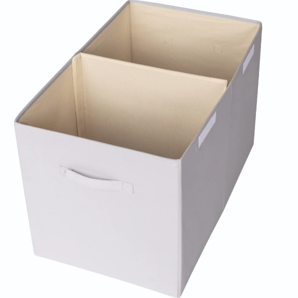 Caja de Almacenamiento Plegable de Tela Gris Claro