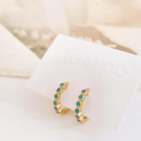 Aretes - Huggies Mini Turquesa 3