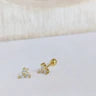 Aretes - Mini Trio Stud Cierre Dorado