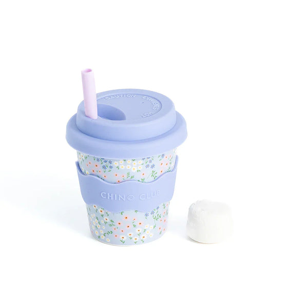 Vasito Babyccino 4oz - Azul Floral