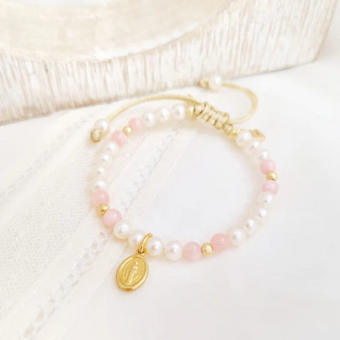 Brazalete - Blessing Milagrosa Blush Cuerda