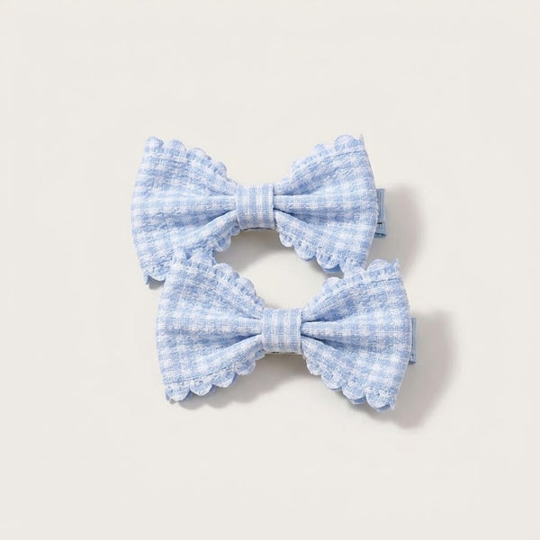 Ganchos Pequeños con Lazo Vichy - Set de 2