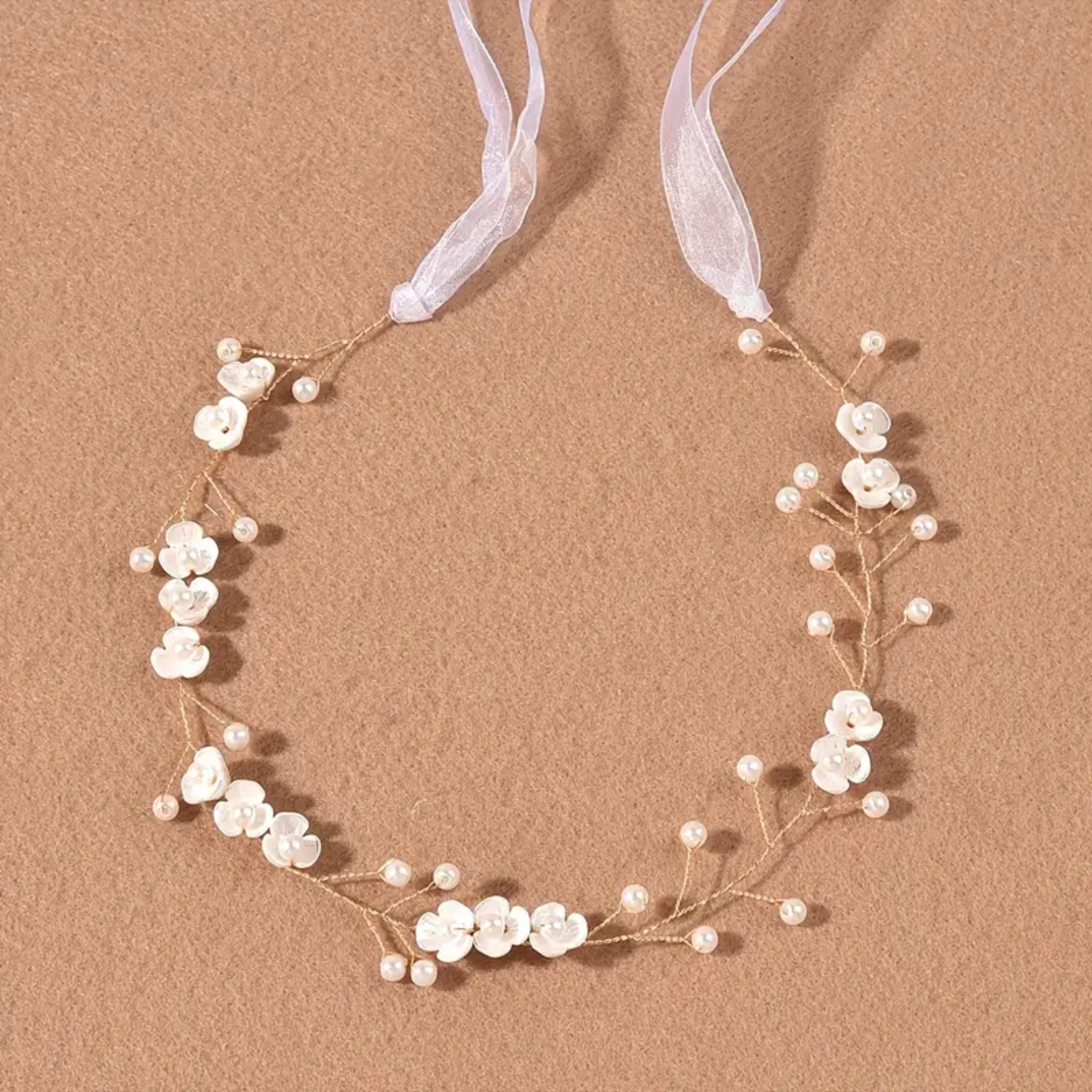 Corona - Blanca Flores y Perlas
