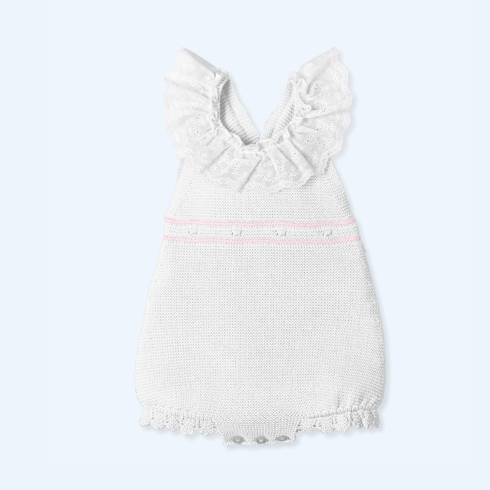 Pelele Tirantes Cruzados Rich - Blanco/Rosa