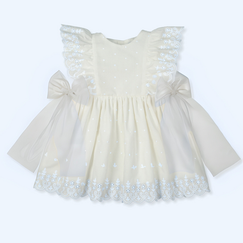 Vestido Bordado Tul Sensitive - Celeste