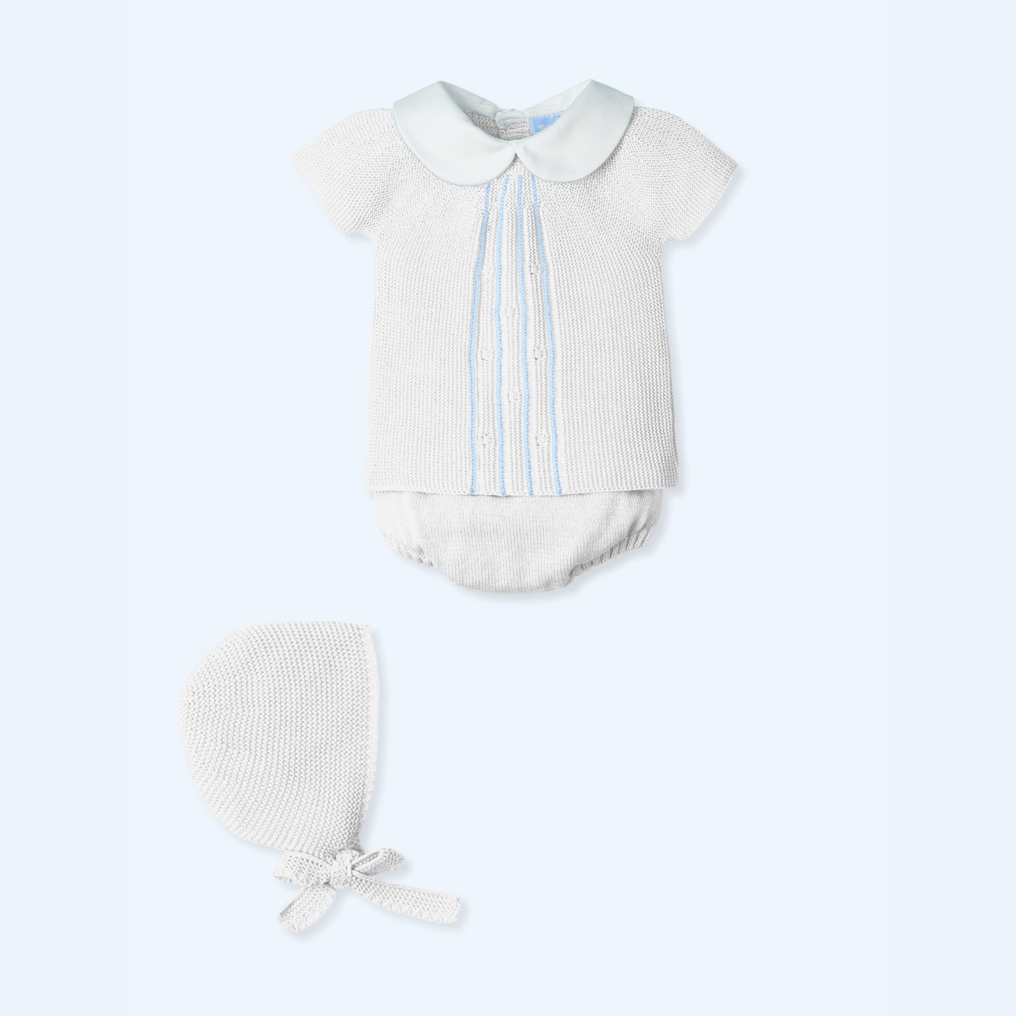 Conjunto 3 Piezas Rich - Blanco/Celeste