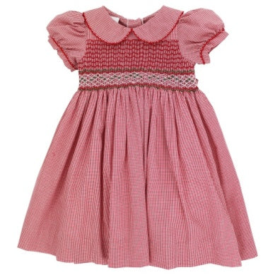 Vestido Smock Niña Navidad - Rojo