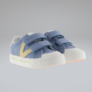 Zapatillas Doble Velcro Tiras- Jeans Amarillo