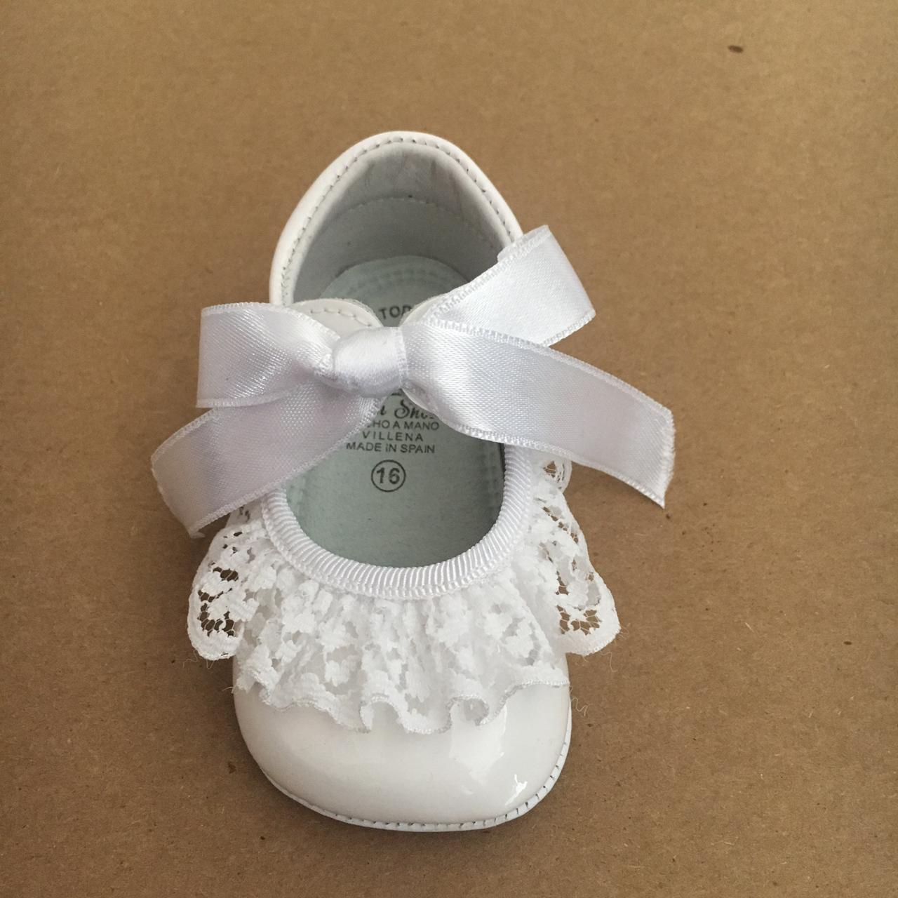Mercedita Charol Blanco Encaje